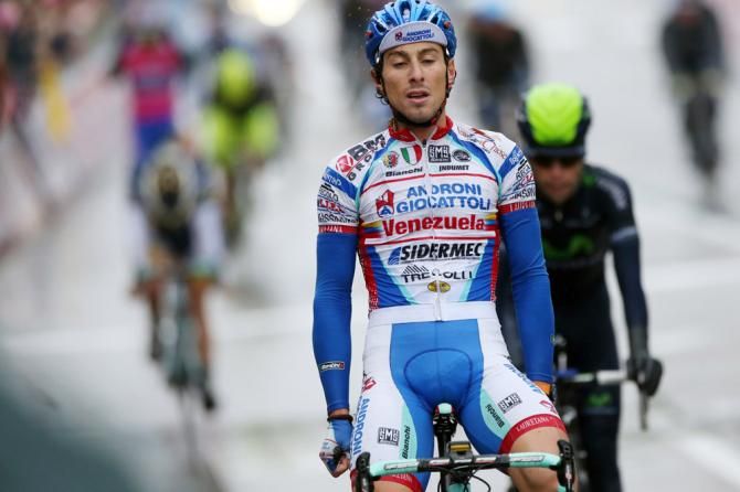 Fabio Felline (Androni Giocattoli) rues what might have been as he and his breakaway companions were caught within sight of the finish line.