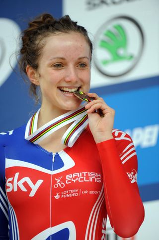 Elinor Barker and silver medal, Junior women TT, Road World Championships 2011