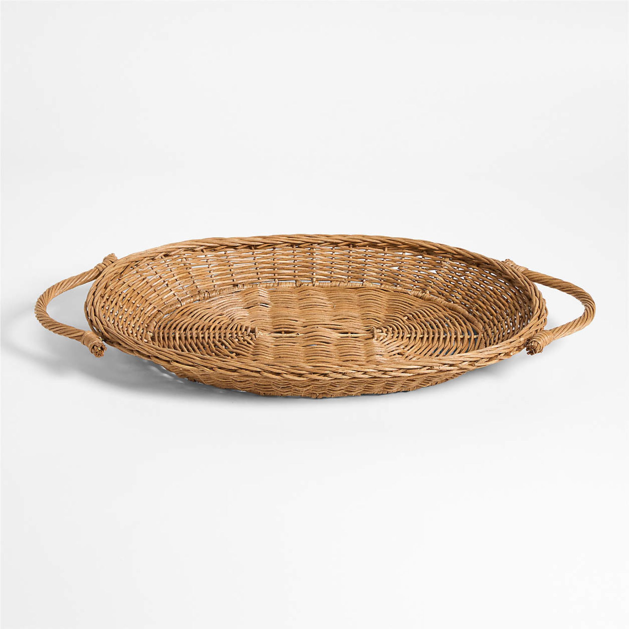 Alford Brown Woven Rattan Decorative Tray 24&quot;