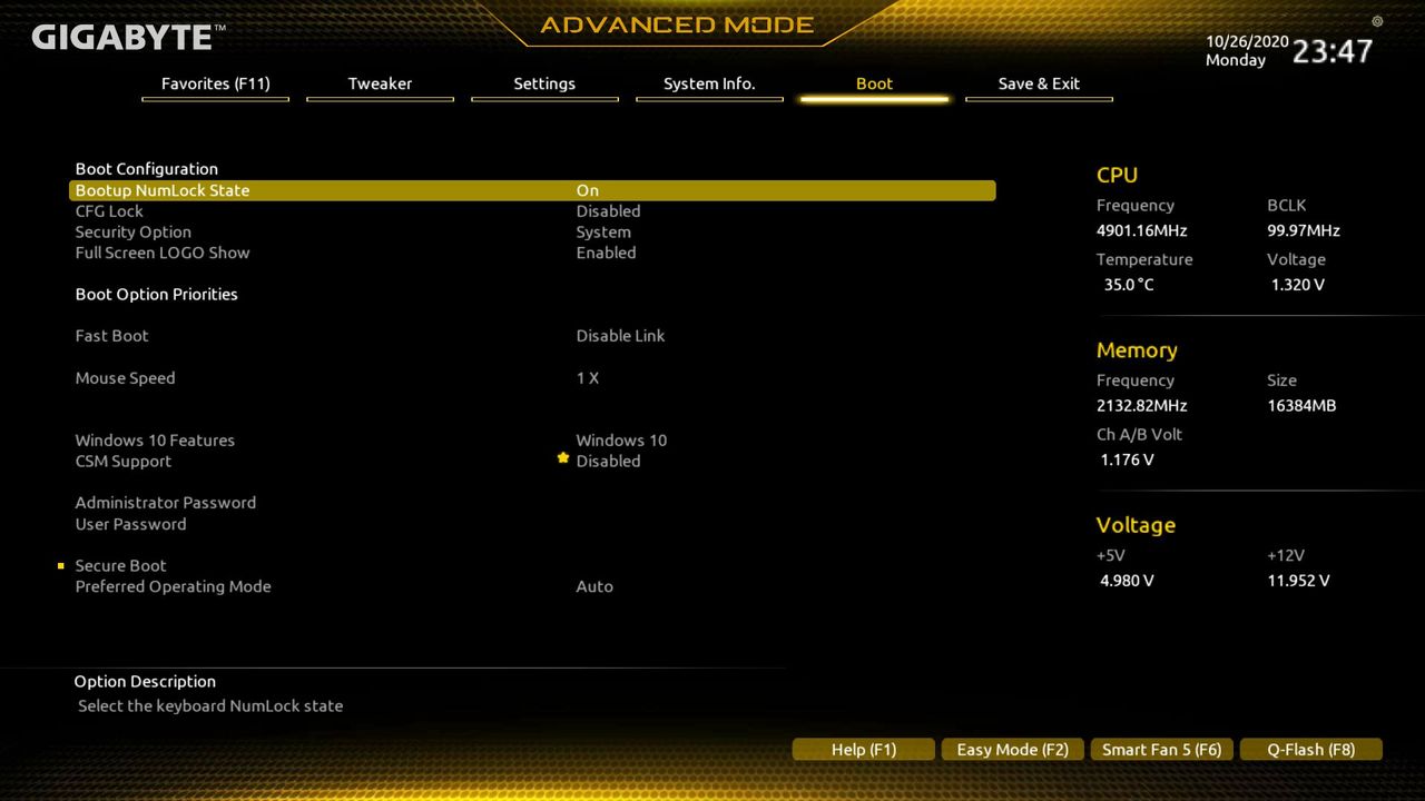 Gigabyte Z490M Gaming X BIOS