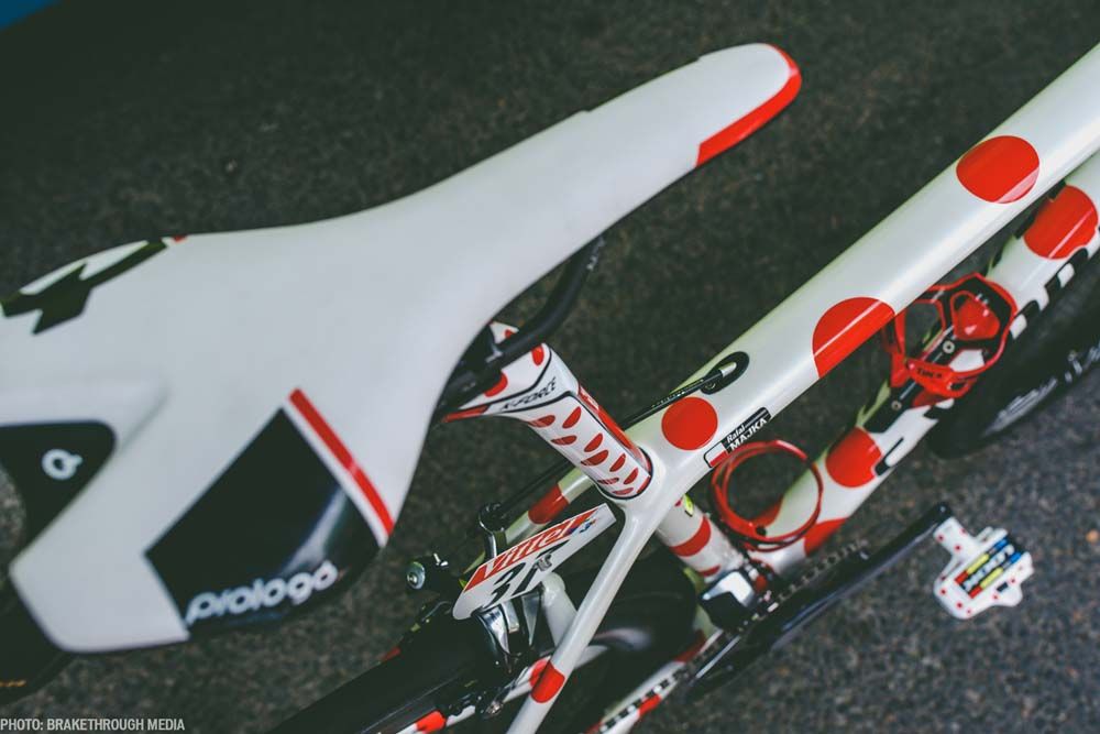 The special white Prologo saddle