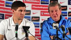 England captain Steven Gerrard alongside Roy Hodgson