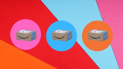amazon boxes on colorful background meant to symbolize when does prime day end