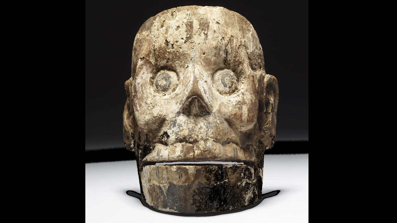 Mask of Mictlantecuhtli: A 500-year-old mask of the Aztec god of the underworld, who tore apart the dead as they entered his realm