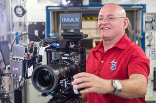 Scott Kelly with IMAX Camera