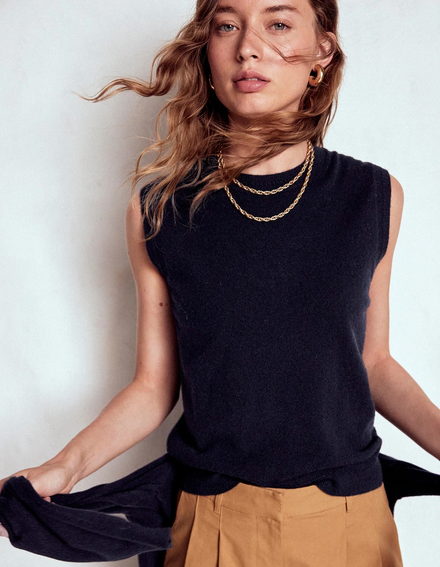 Boden, Eva Cashmere Vest-Camelia Pink