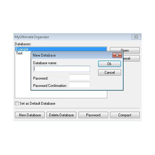 You can create and password protect a database to organize and secure your text and documents.