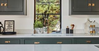 kitchen sink with white countertops to show a boiling water tap to highlight a key kitchen trend 2023