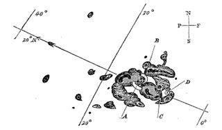 Sunspots sketched by Richard Carrington on Sept. 1, 1859.