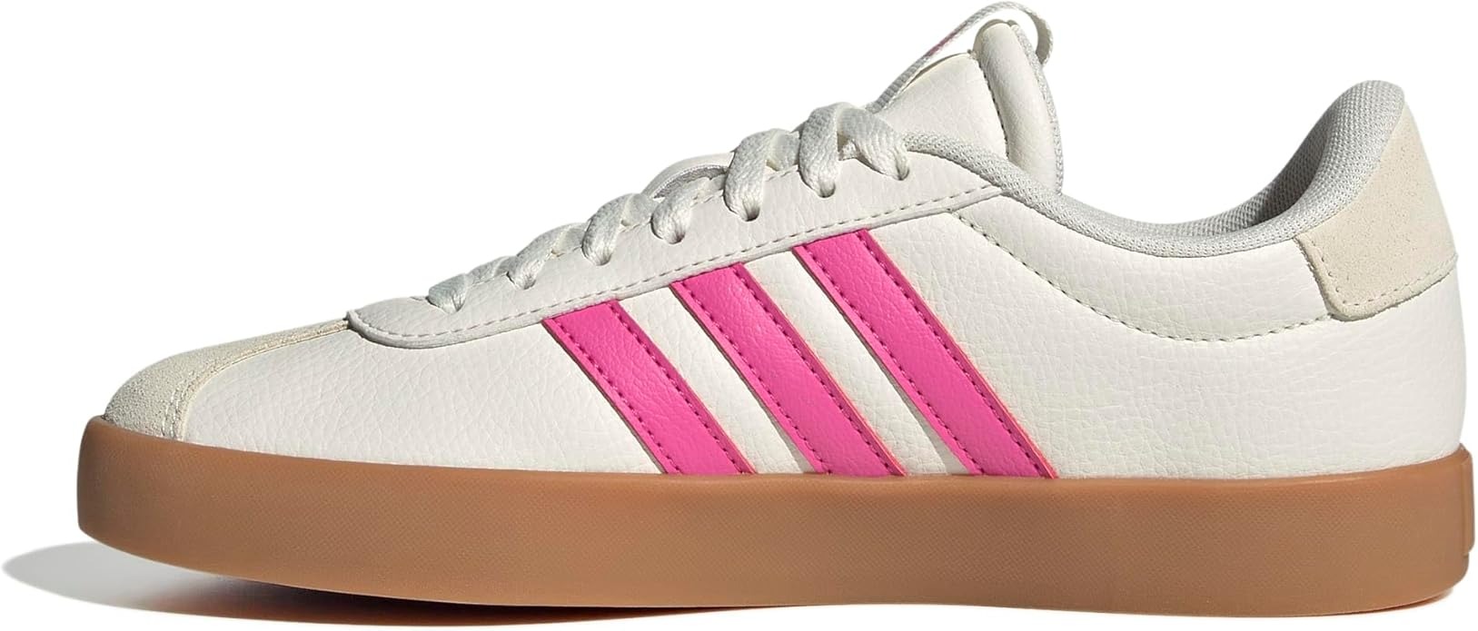 adidas, Adidas Women's Vl Court 3.0 Sneaker, White/pulse Magenta/gold Metallic, 8