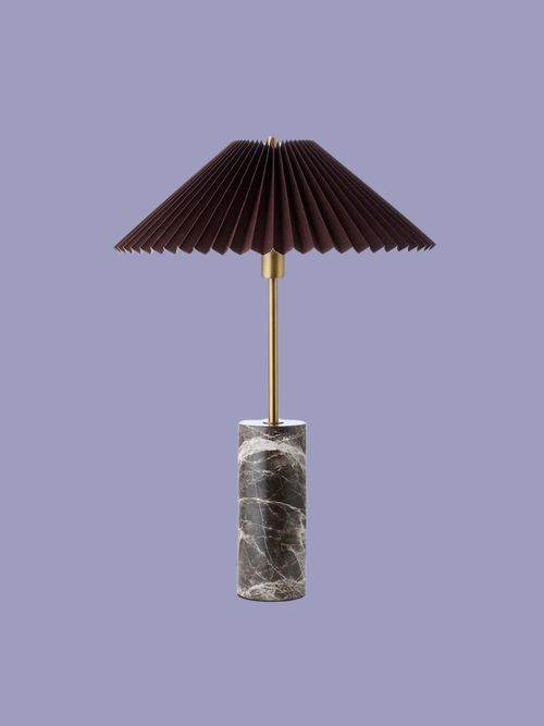 Concert Marble Base Pleat Shade Table Lamp