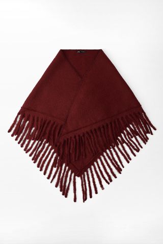 Wool Blend Fringed Shawl