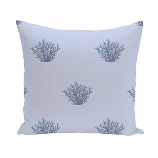 Simply Daisy 16" X 16" Coral Corral Coastal Print Pillow, Blue