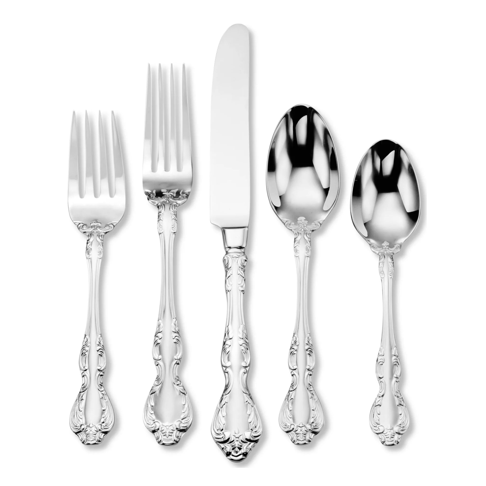 Ornate silverware set