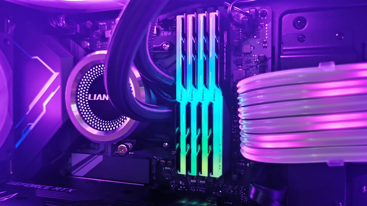 G.Skill Trident Z Neo DDR4-3600 displayed in an RGB gaming PC C16 4x8GB