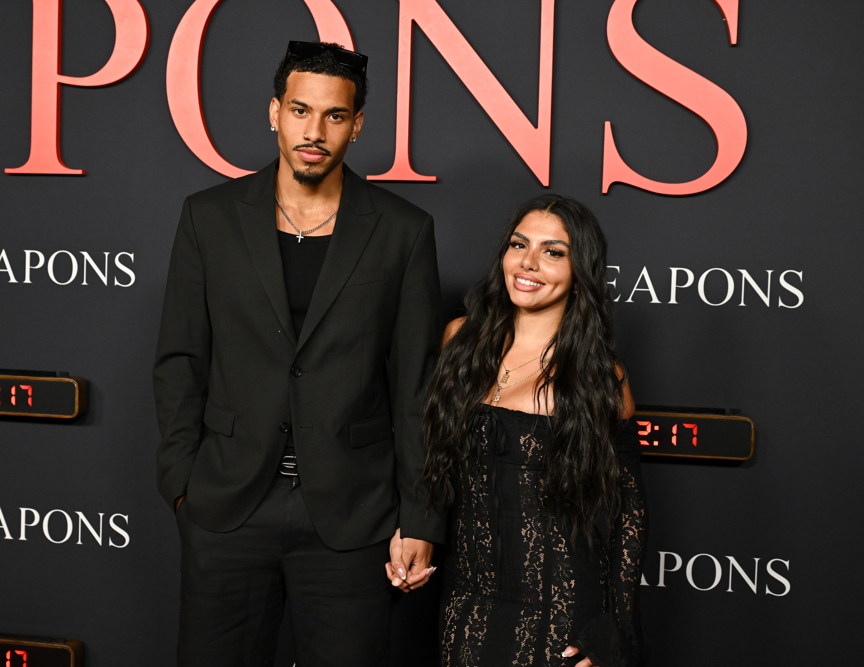 Huda Mustafa (R), Guest at the &quot;Weapons&quot; World Premiere held at The United Theater on Broadway on July 31, 2025 in Los Angeles, California.