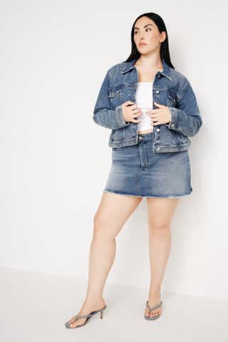 Denim Mini Skirt | Indigo734