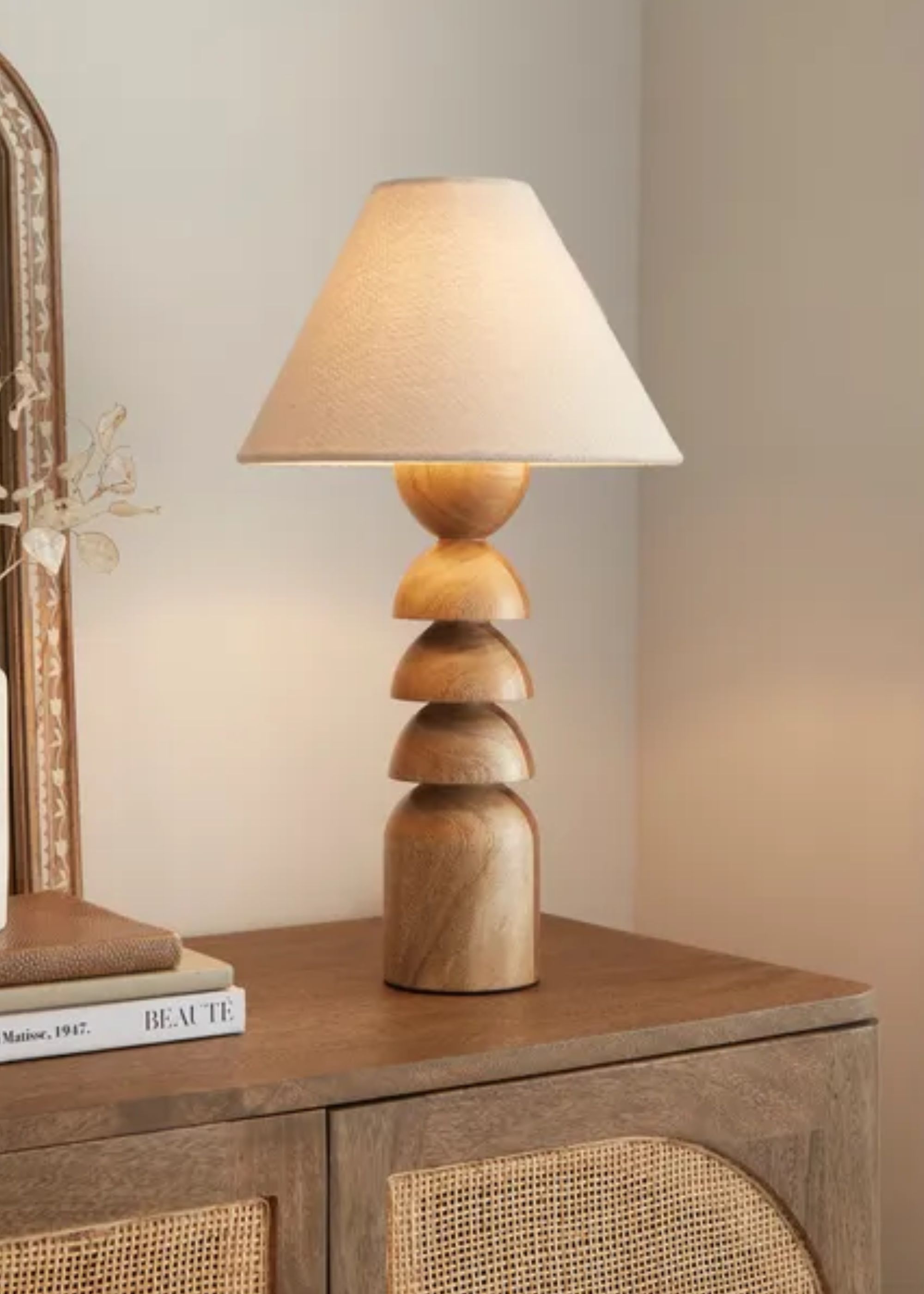 Dunelm , Juniper Stacked Wooden Table Lamp