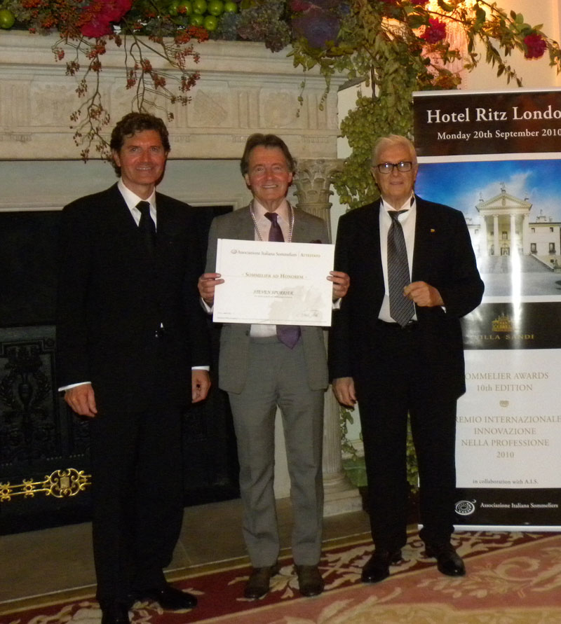 Giancarlo Moretti Polegato, president of Villa Sandi, Steven Spurrier, Terenzio Medri