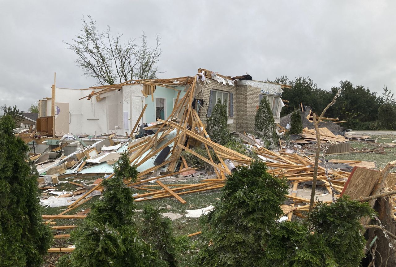 Damaged home in Gaylord, Michigan