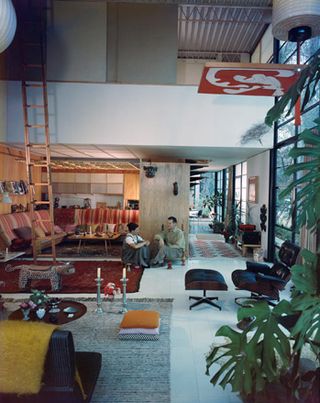 Living room view of the Eames House