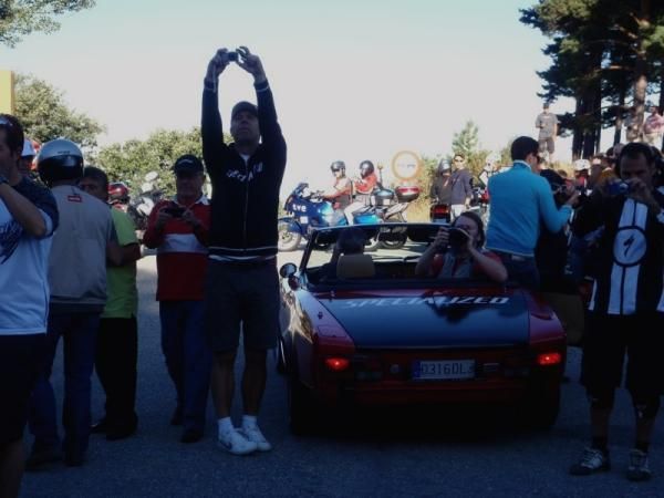 Before the start of the road ride in Madrid