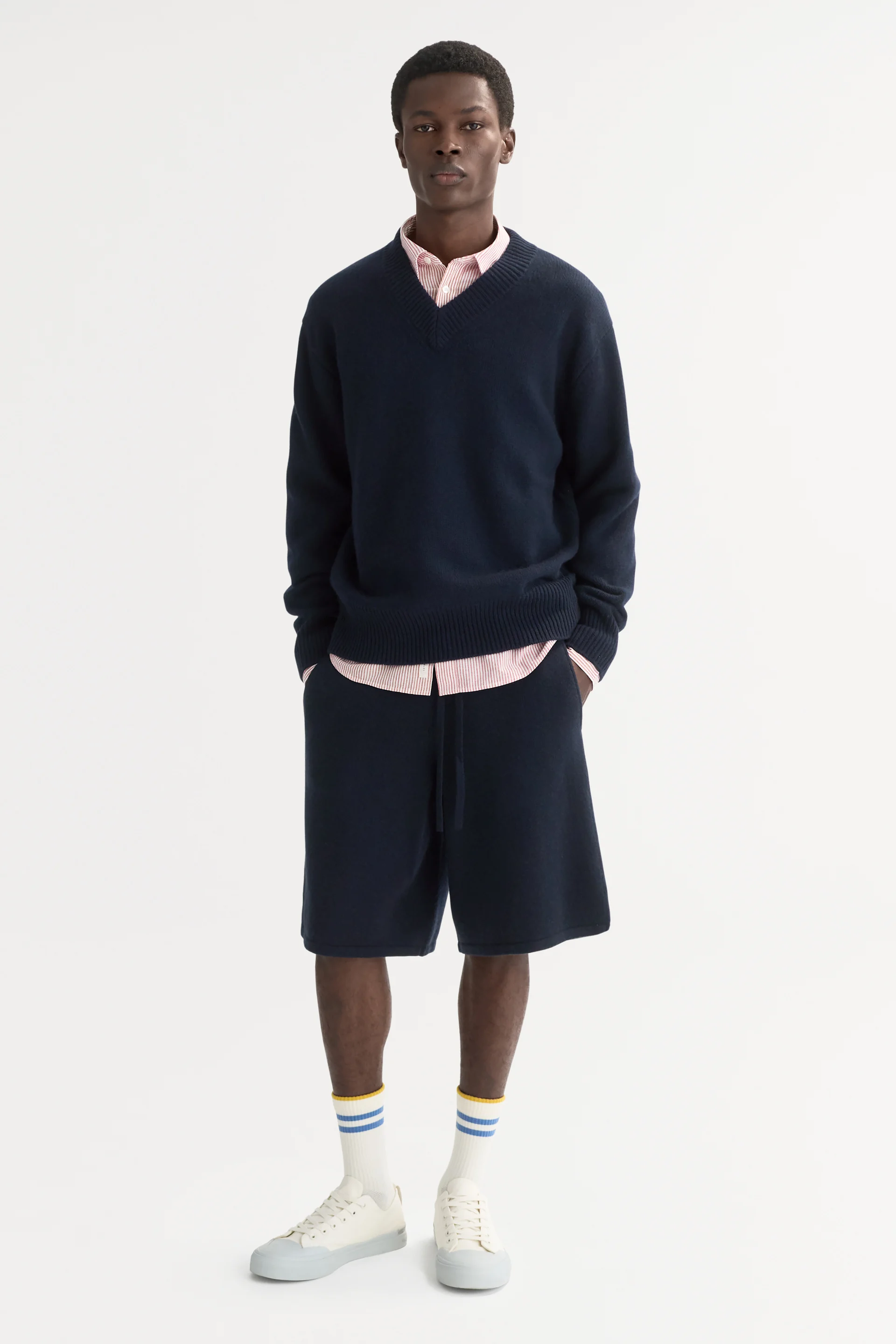 soft goat, V-Neck