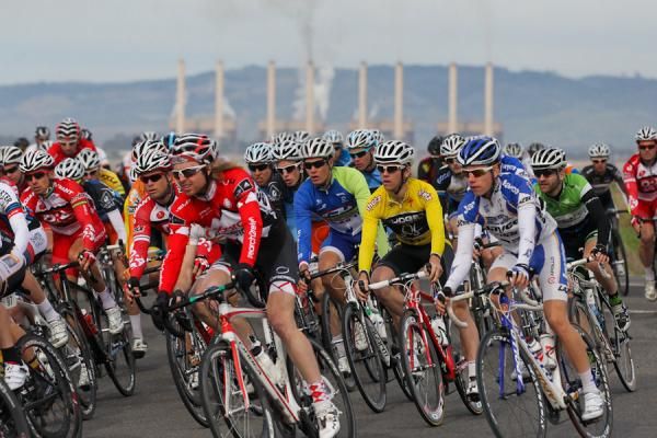 The peloton during Stage 4 of the Tour of Gippsland