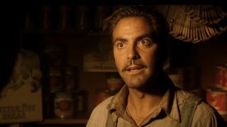 George Clooney looking very annoyed in O Brother Where Art Thou?