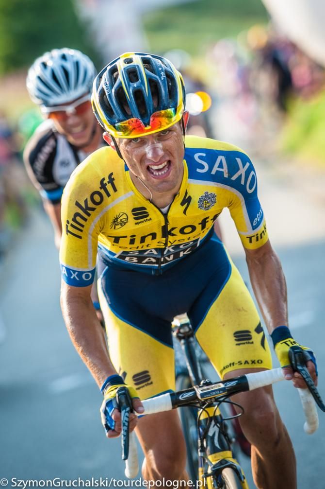 Rafal Majka (Tinkoff-Saxo) on the attack in the final lap.