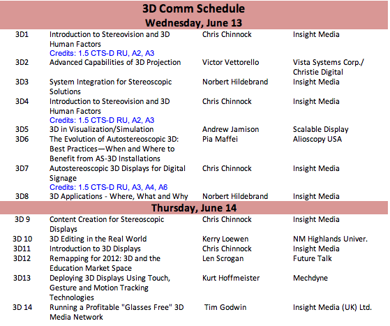 3D Comm Seminars at InfoComm