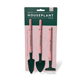 Mini Houseplant Tools - Indoor Gardening Tools Set - Mini Shovel - Mini Trowel - Mini Rake - Pink Pot Plant Garden Tool Set