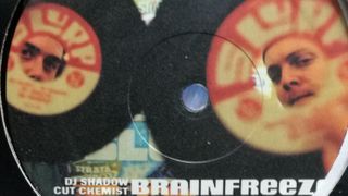 A 7-inch record of Brainfreeze by Dj Shadow and Cut Chemist