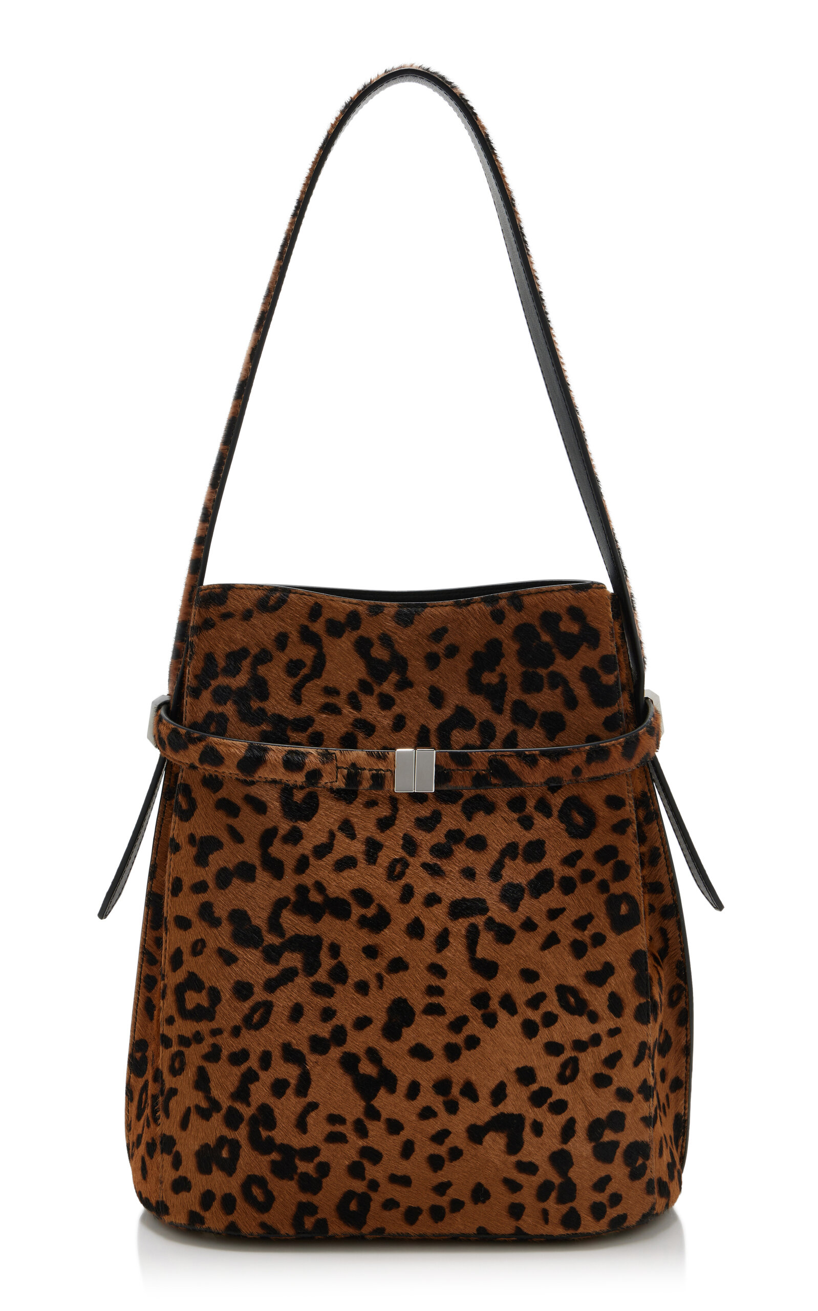 Belted Pony Hair Bucket Bag