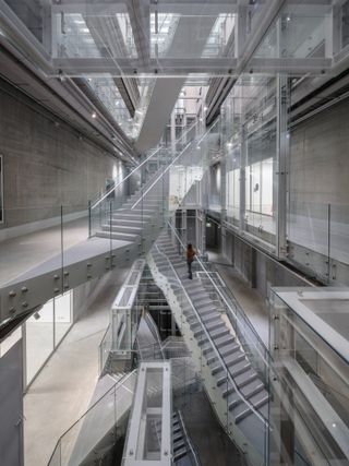 Crisscrossing staircases at the new boijmans depot