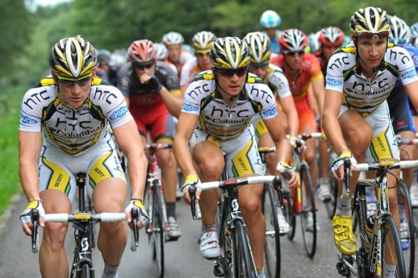 Andre Greipel (l) and Bert Grabsch slog it out during stage five.