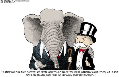 Political Cartoon U.S. gop covid benefits