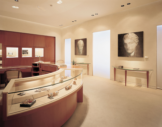 Interior of the Bulgari store