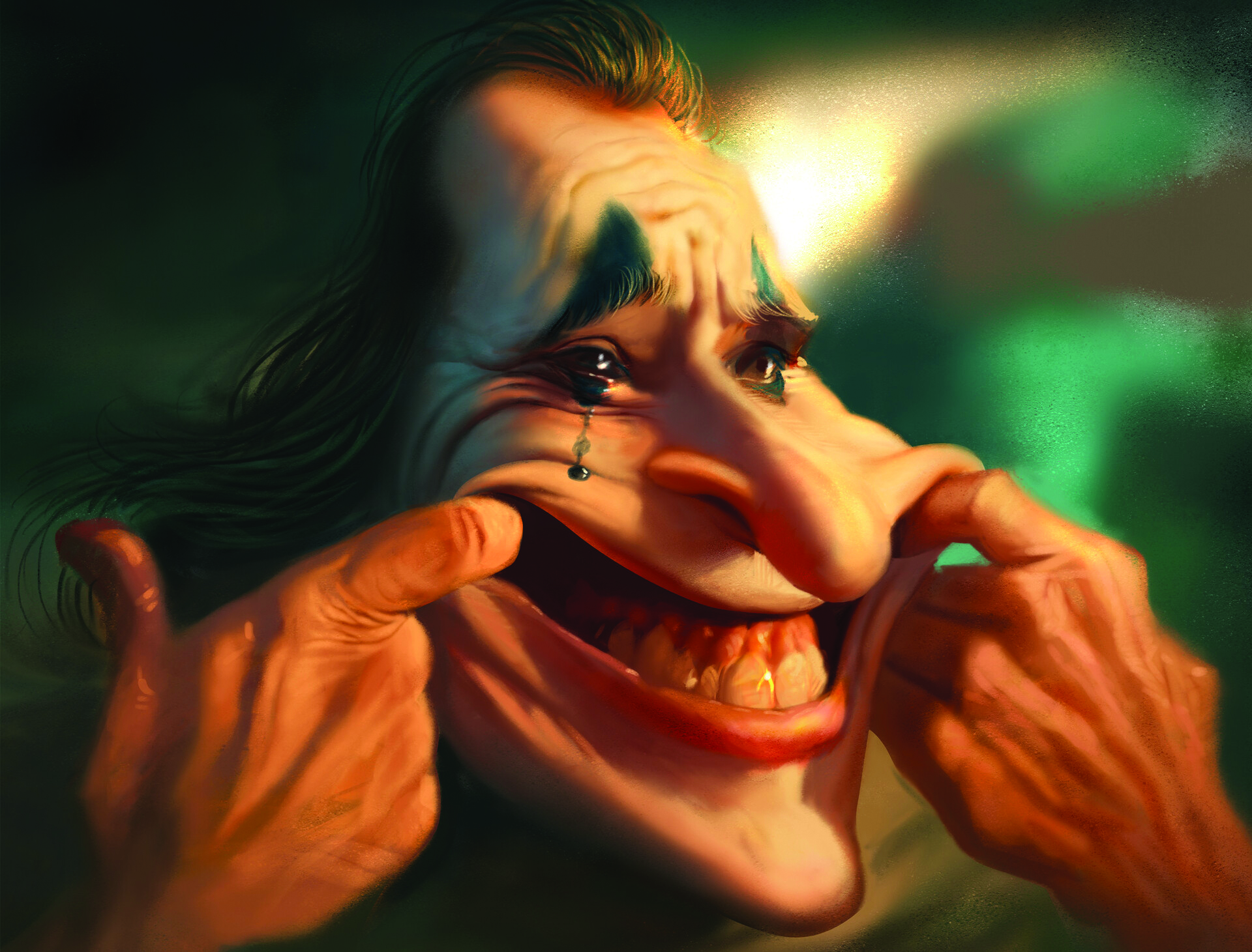 A caricature of Joaquin Phoenix as Joker by Luis Rojas