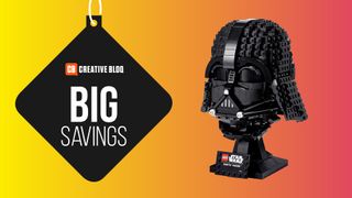 LEGO Star Wars Day deals: LEGO Darth Vader on an orange gradient background