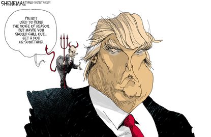 Political Cartoon U.S. Trump Nixon Russia Scandal