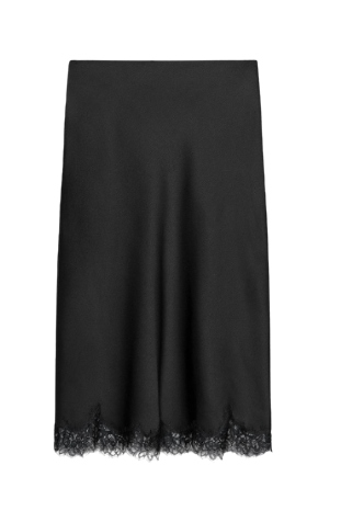 Zara, Satin Effect Lace Skirt Zw Collection
