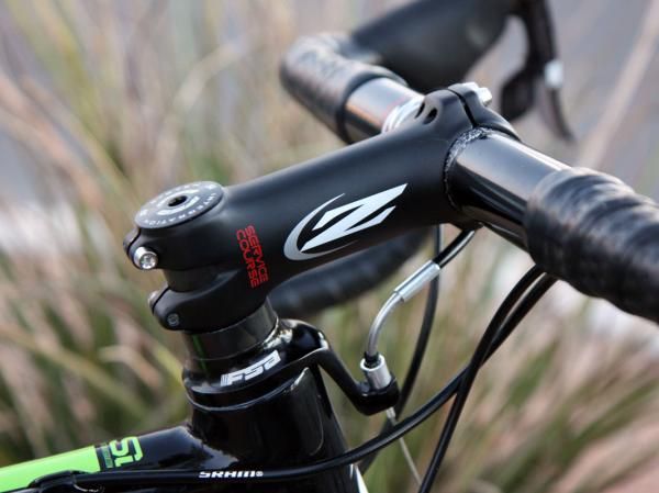 A custom stainless steel noodle replaces the standard barrel adjuster on FSA's 'cross-specific headset.