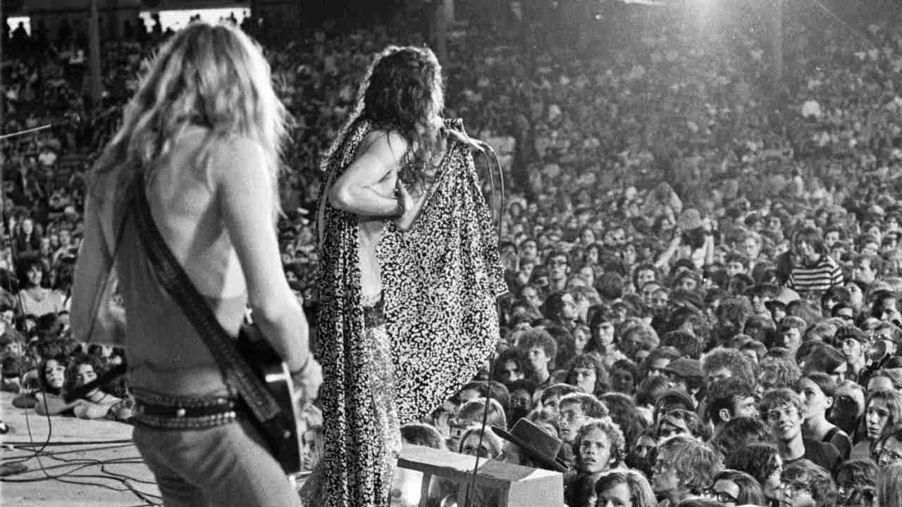 Alice Cooper performing onstage in the 1970s