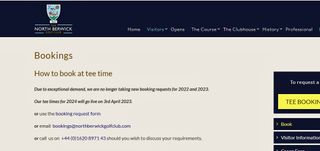 North Berwick - Website - Green Fees