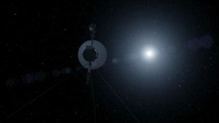 This still from a NASA video shows the Voyager 1 probe nearly 12 billion miles from the sun as it goes boldly into the final frontier of interstellar space as the farthest man-made object in human history.
