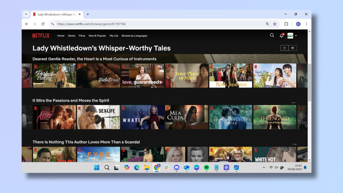 Screenshot showing how to use Netflix secret codes - Select movie or TV program from the list