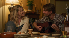 Carey Mulligan as Nell Mortimer and Tom Basden as Herb McGwyer in The Ballad of Wallis Island.