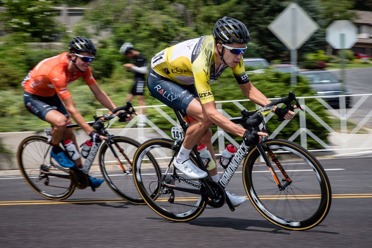 Rob Britton (Rally Cycling) defending the yellow jersey