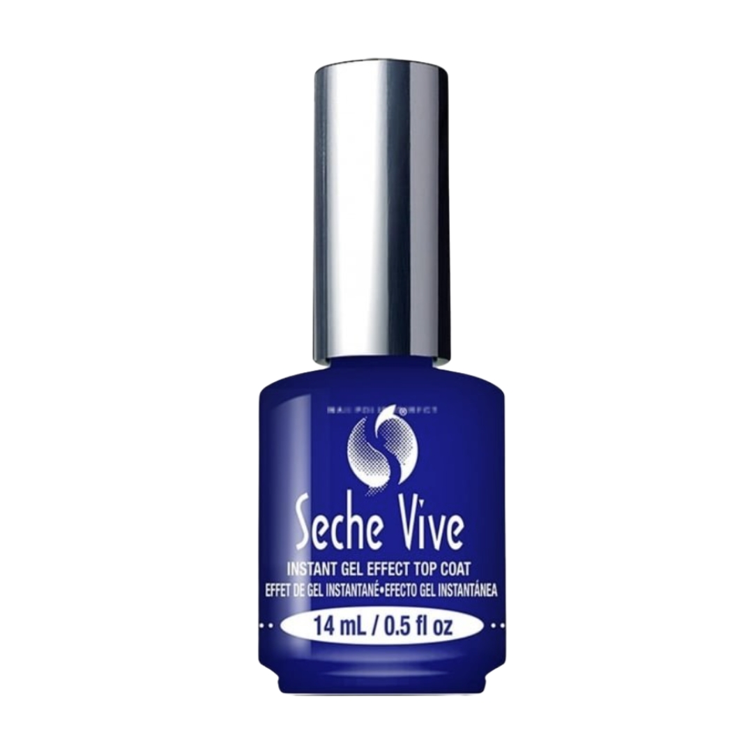 A product shot of the Seche Vive Instant Gel Effect Top Coat, on white background